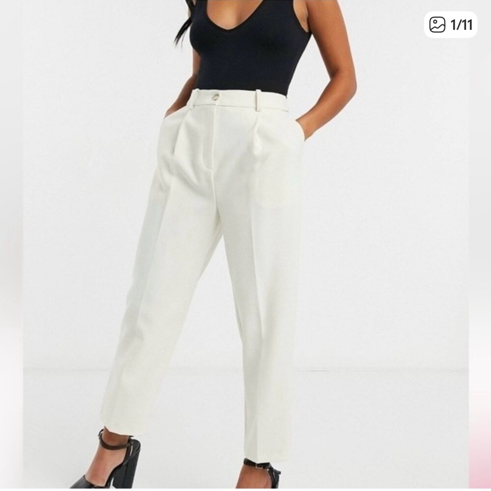 Topshop Cream Women's Trousers